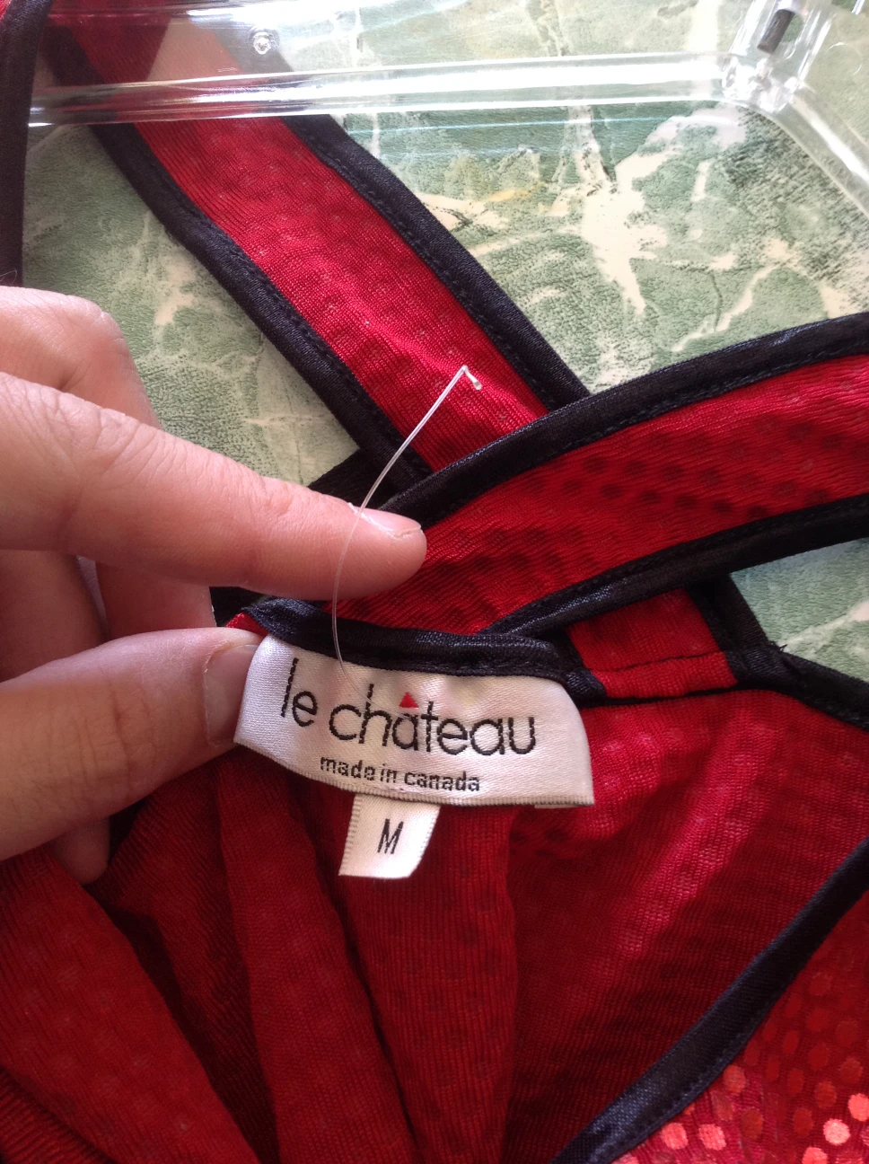 Le Chateau Red and Black polka dot glam dress image indicator(3)