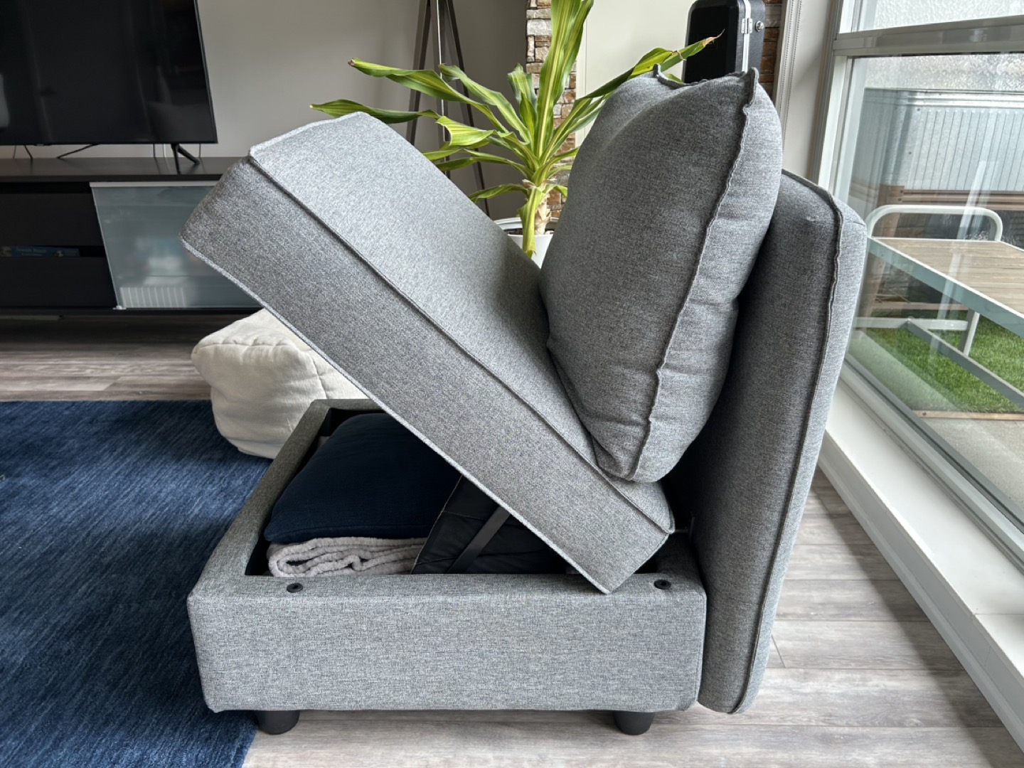 Dark grey chair - with storage - photo 4