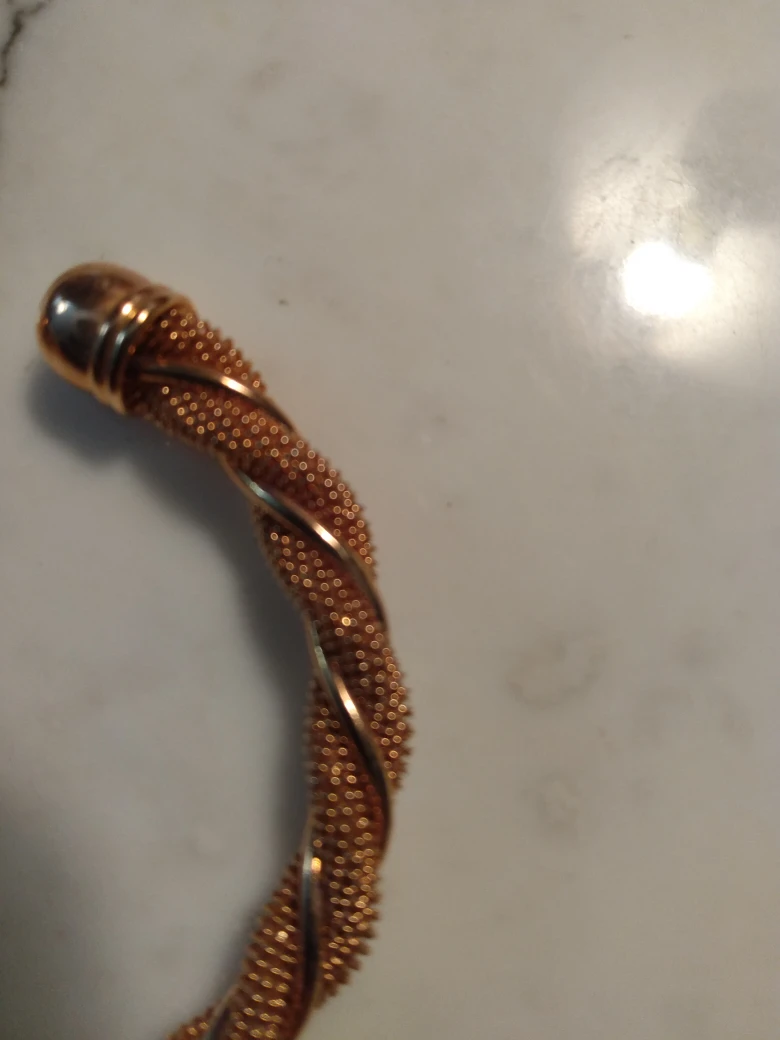 Women's / Unisex Rose 24 Karrot Gold Plated Bangle Braclet image indicator(3)