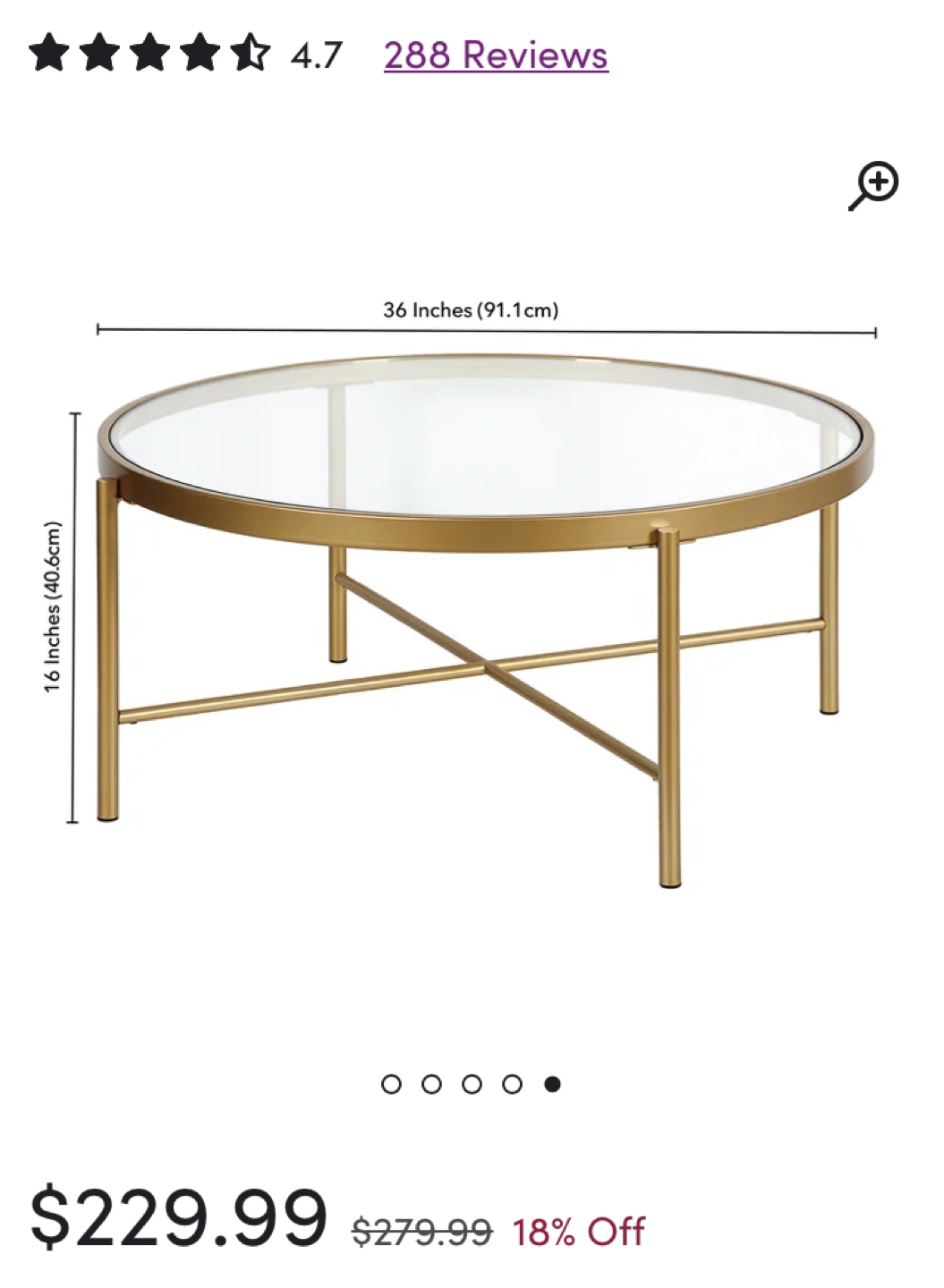 Coffe table - Thorin Cross Legs Coffee Table