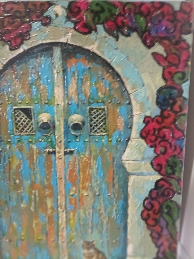 original oil painting 40 by 30 " "Older door " image indicator(6)
