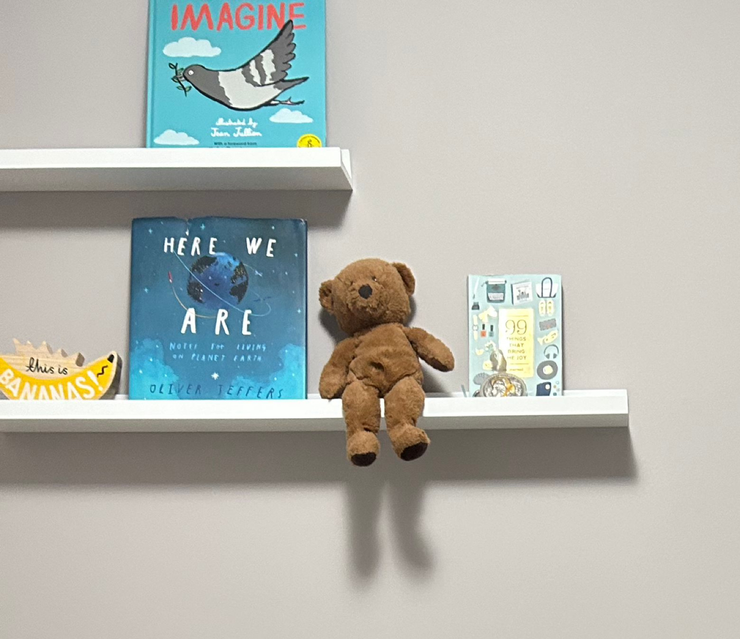 2 white shelves for books or decor thumbnail