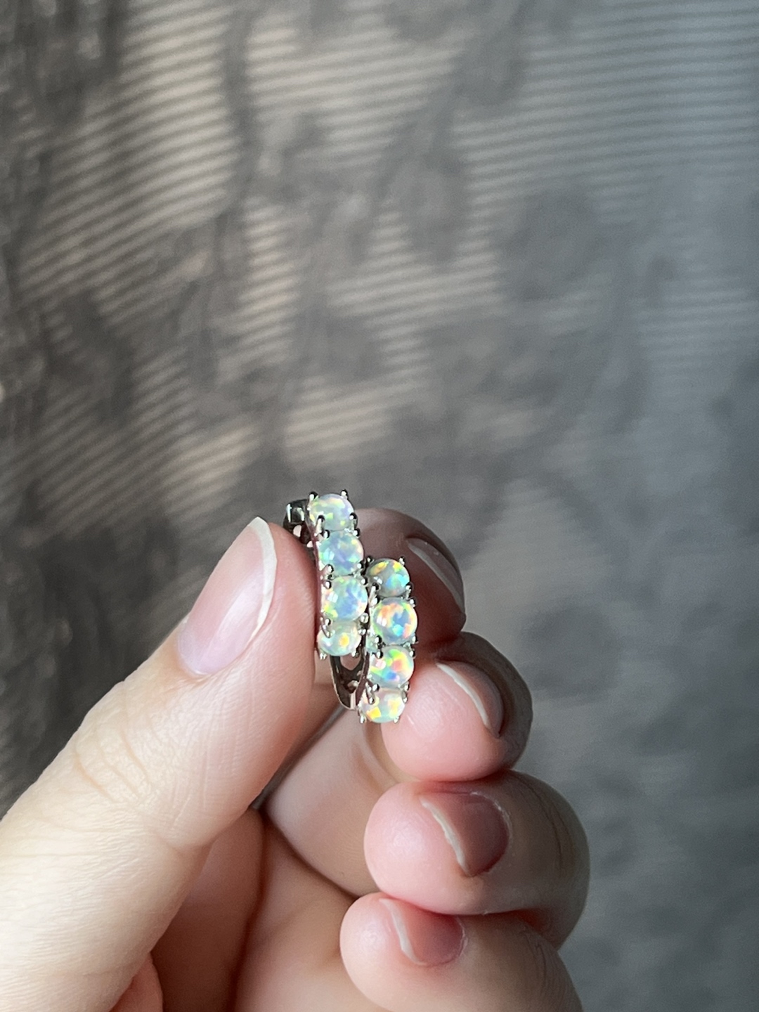 brand new sterling silver opal earrings