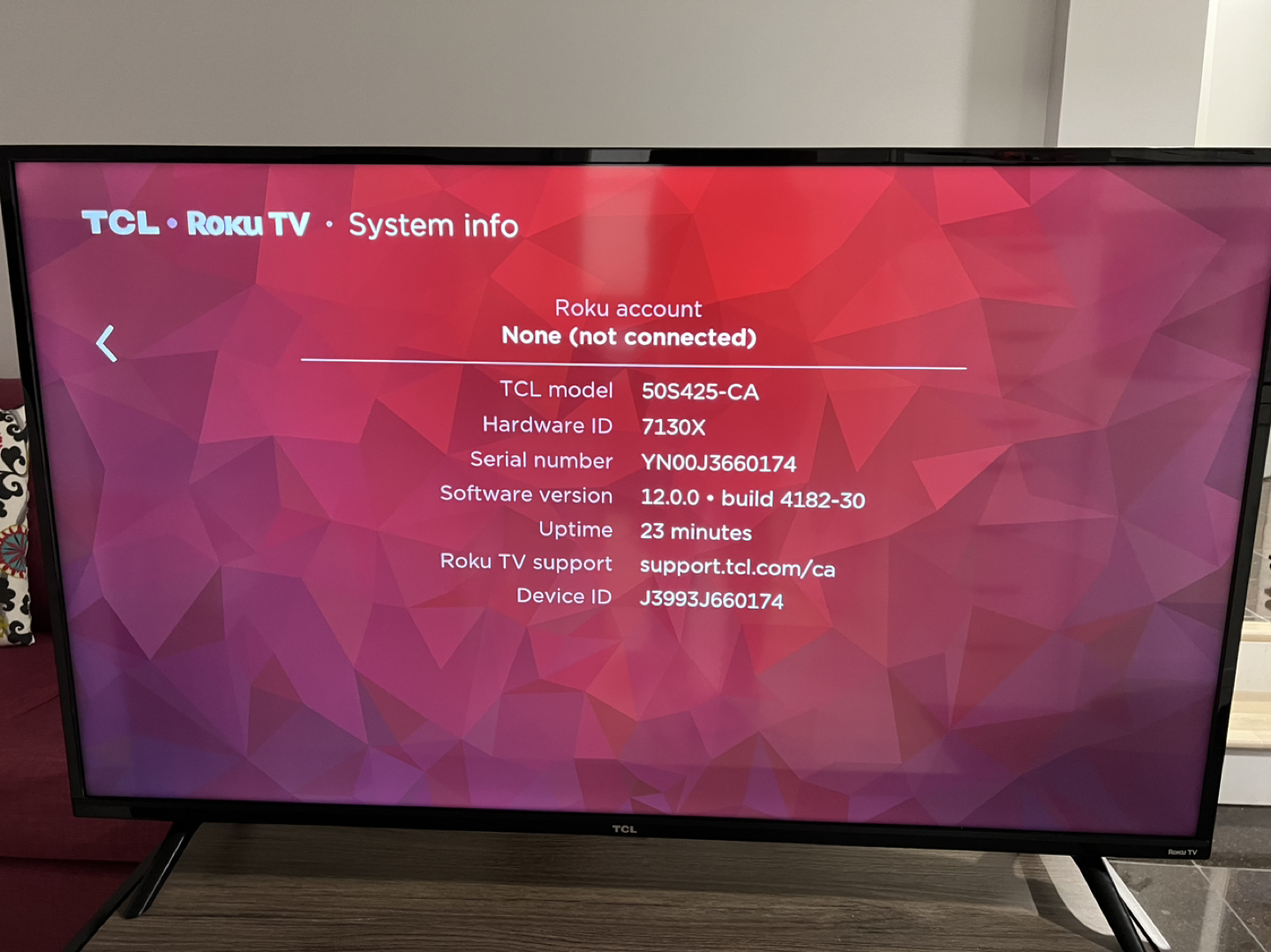 TCL 50” 4K HDR ROKU SMART TV