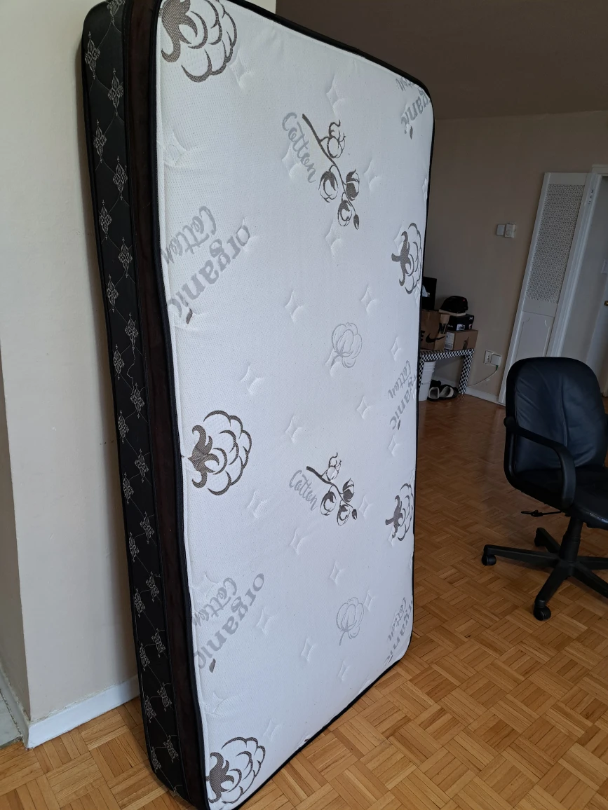 Few months old Twin Matress with box frame @80$ - photo 4