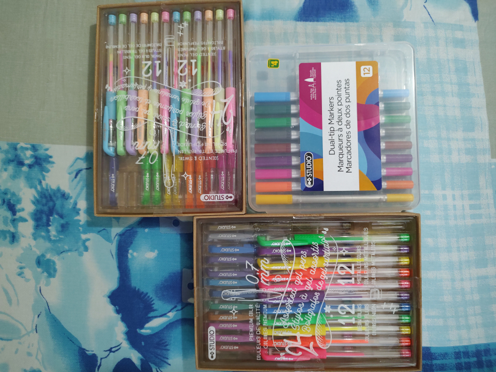 Markers and Colorful Gel Pens (Dollarama)