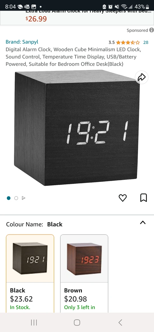 alarm clock wood cube thumbnail
