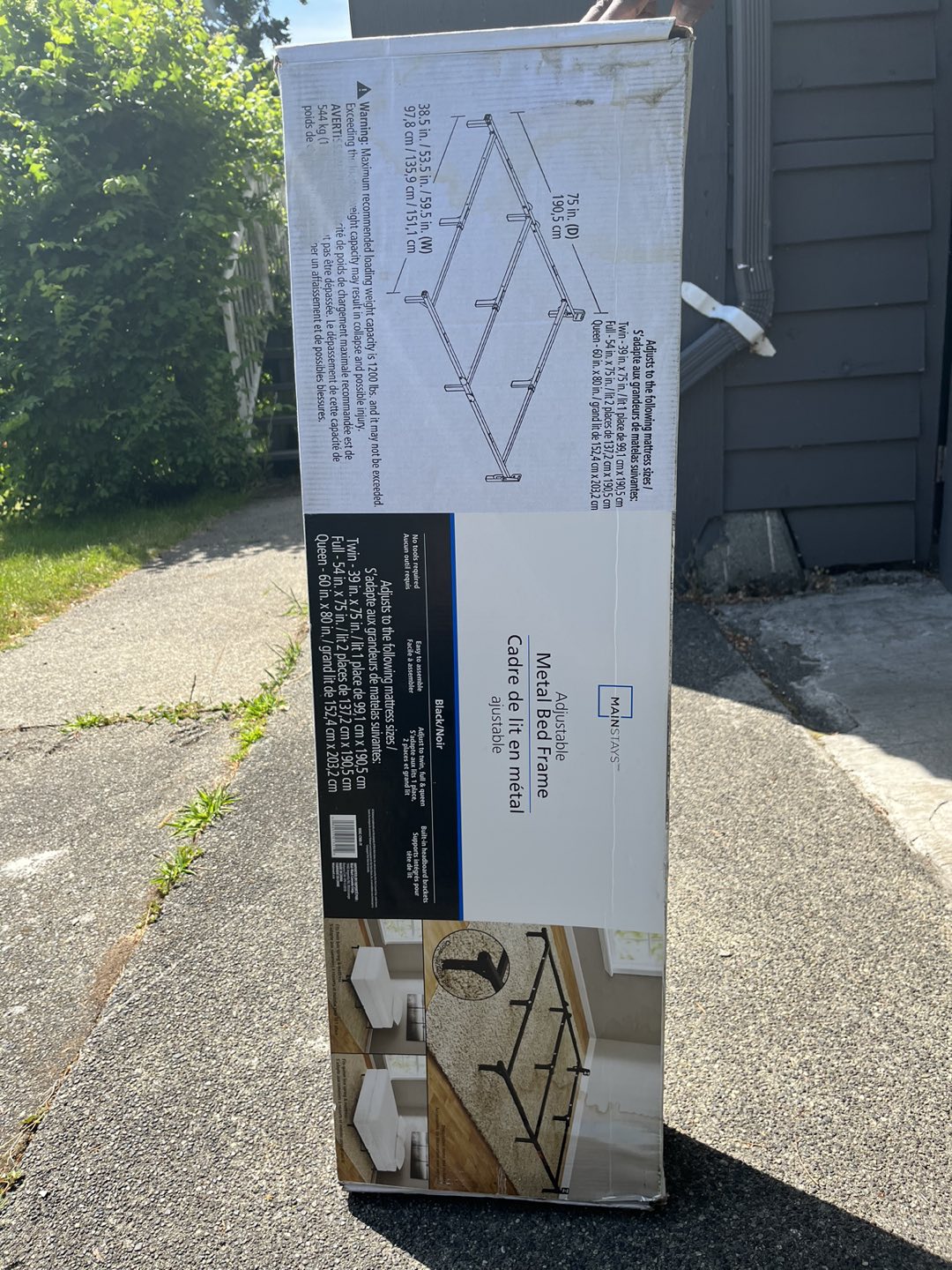 New Mainstays Adjustable Metal Bed frame - photo 4