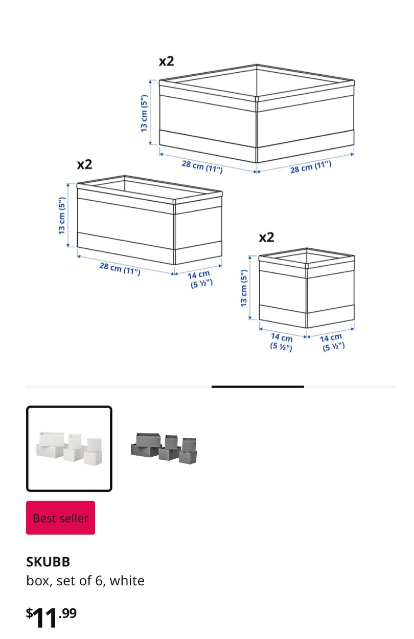 IKEA SKUBB DRAWER ORGANIZER image indicator(2)