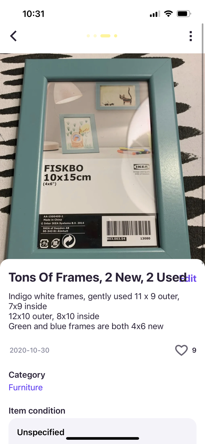 Frames, new and used image indicator(3)
