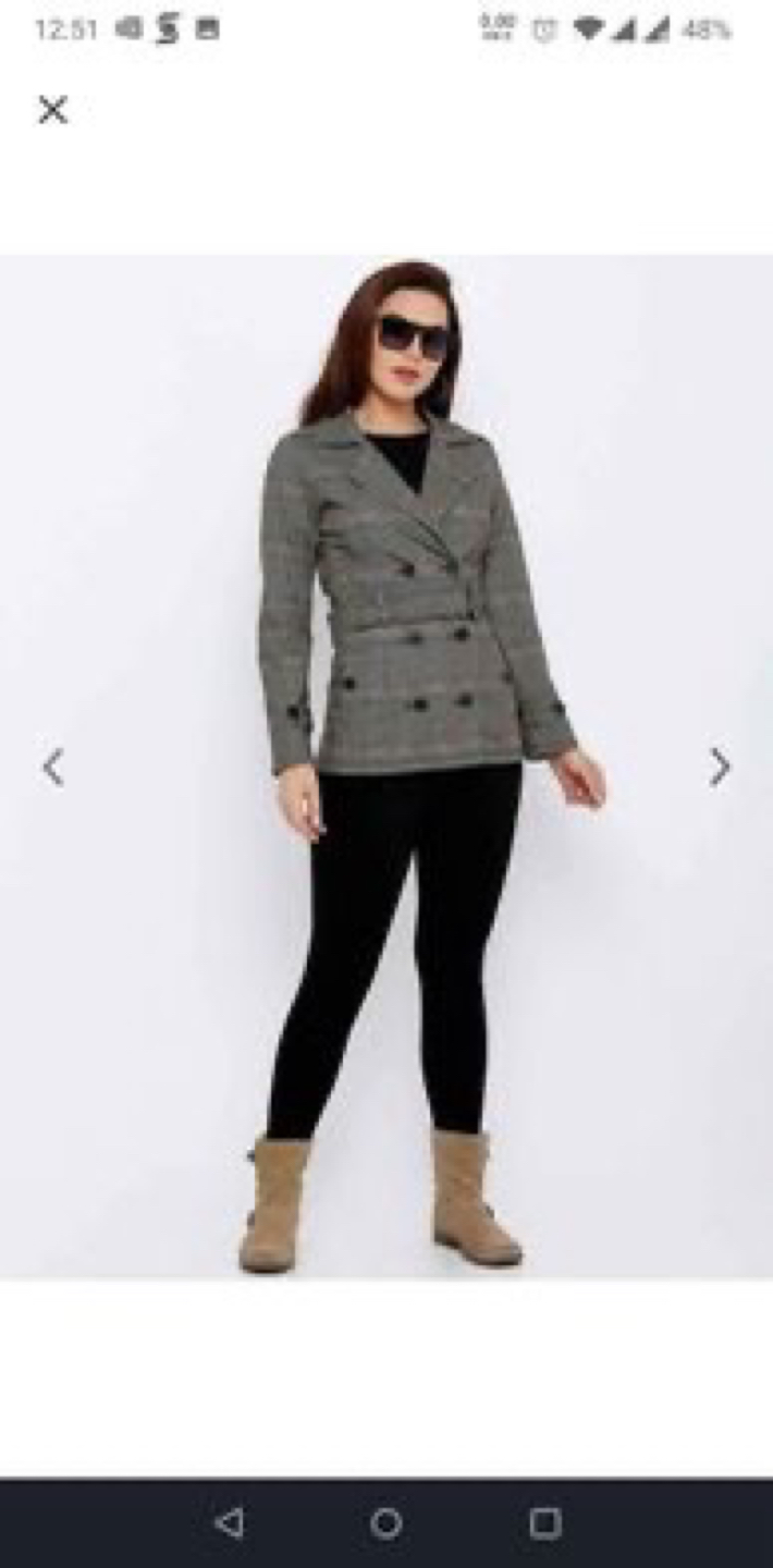 Women’s grey checked padded jacket - photo 5