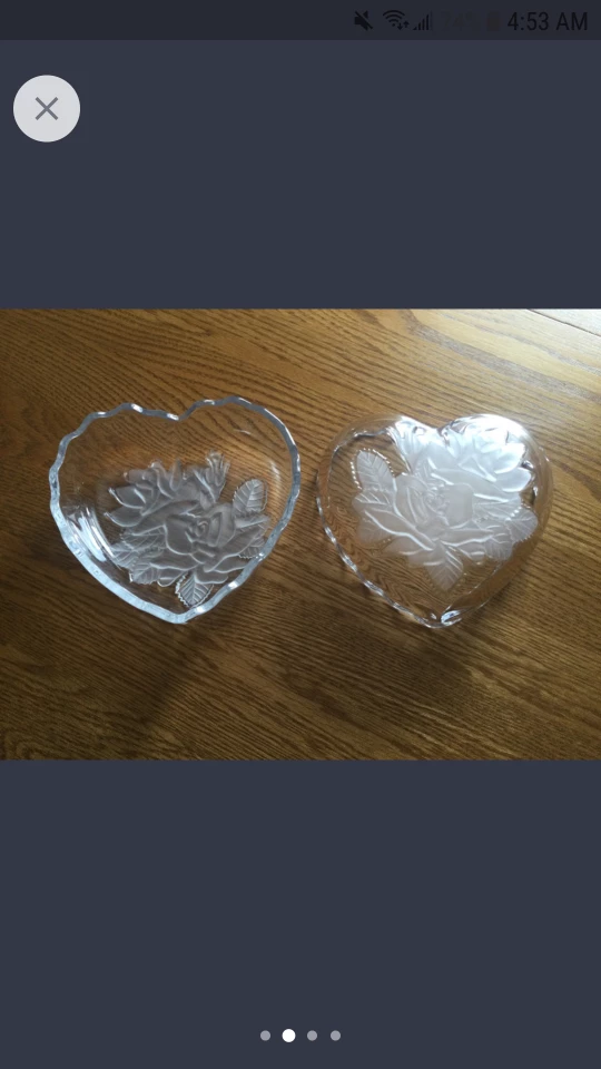 STUDIO NOVA WINTER ROSE CRYSTAL HEART SHAPES CANDY DISH🏈 image indicator(2)