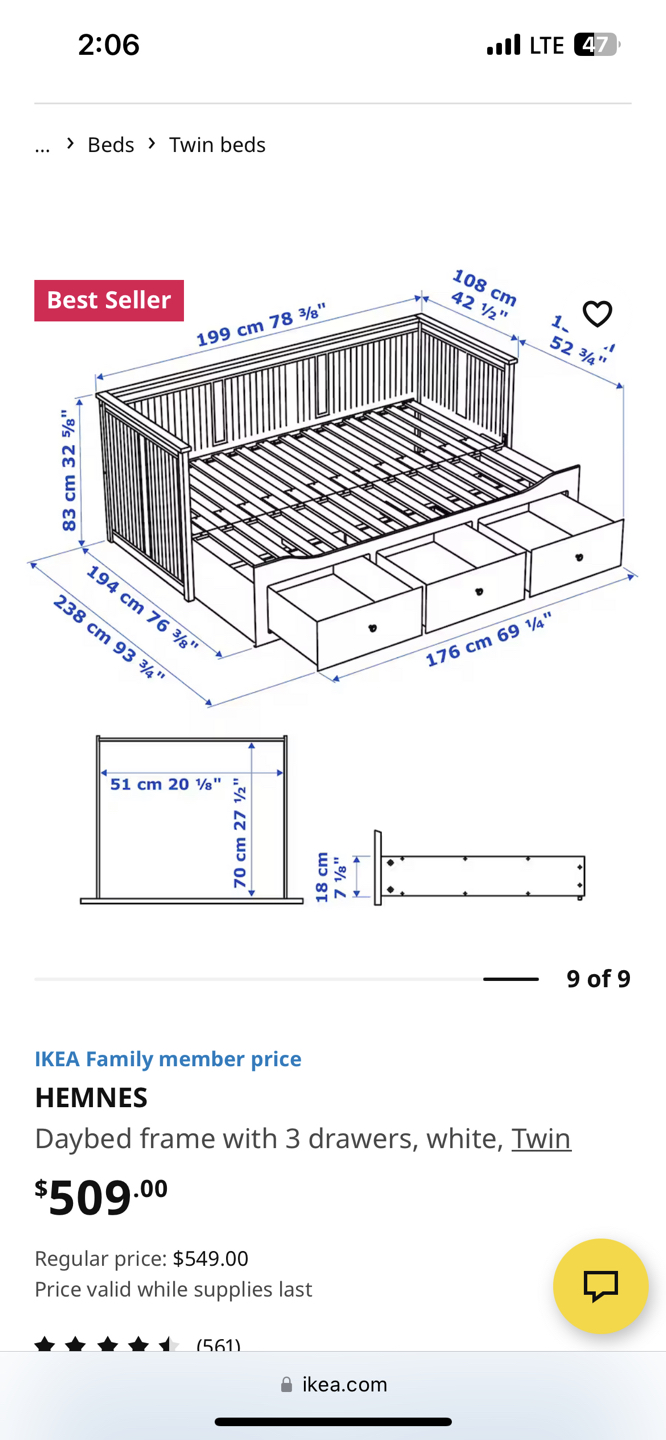 IKEA HEMNES Daybed frame with 3 drawers - photo 5