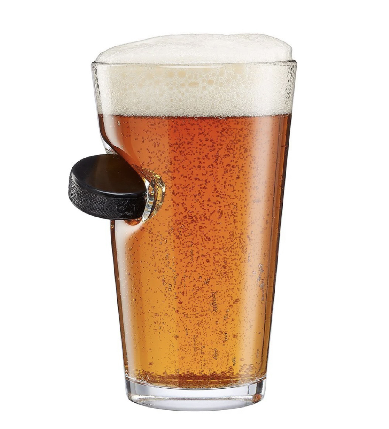 Drinking / Beer Glasses with imbedded hockey pucks - photo 4