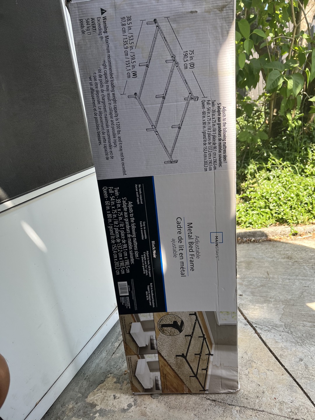 New Mainstays Adjustable Metal Bed frame