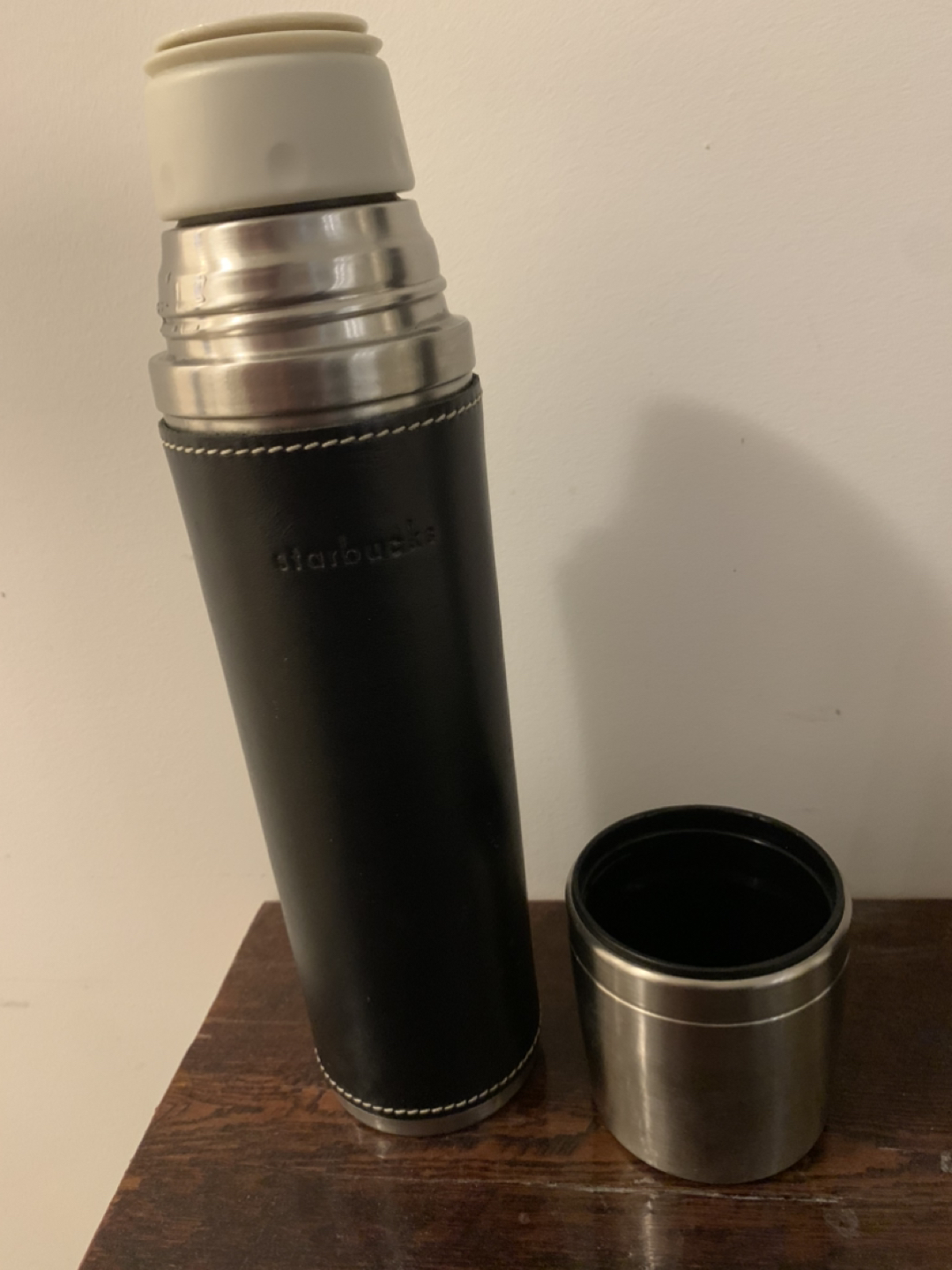 Starbucks thermos with faux leather sleeve - photo 3