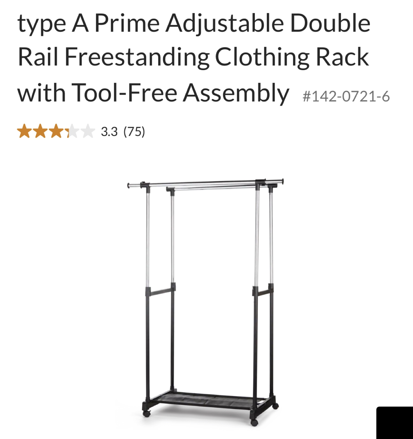 Selling clothing rack double rail thumbnail