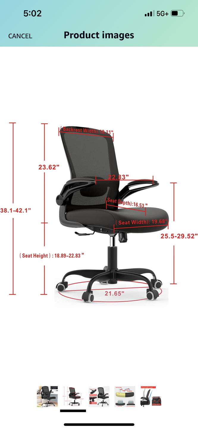 Mimoglad Ergonomic Office Chair - Adjustable Lumbar and height - photo 5