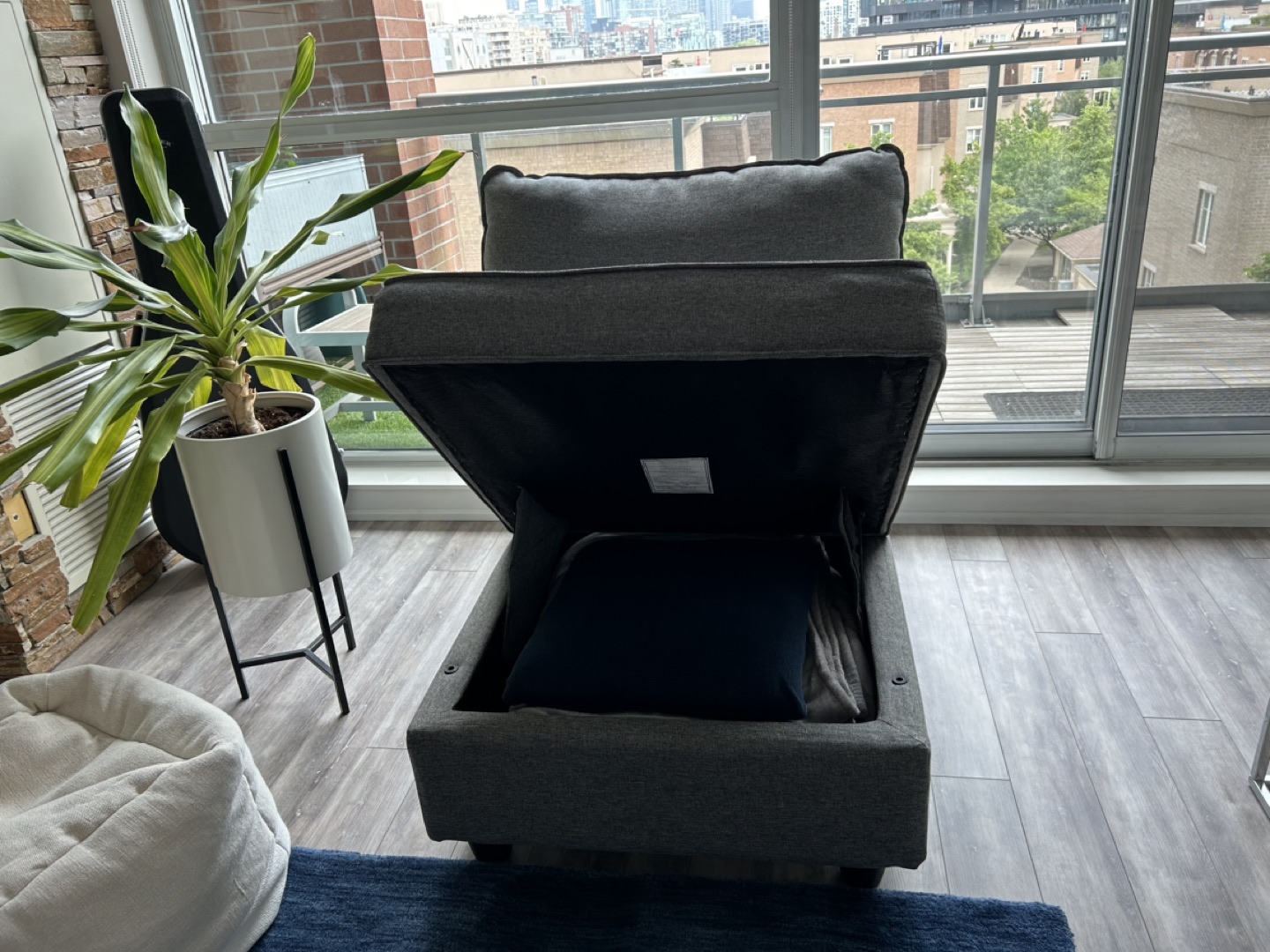 Dark grey chair - with storage - photo 2