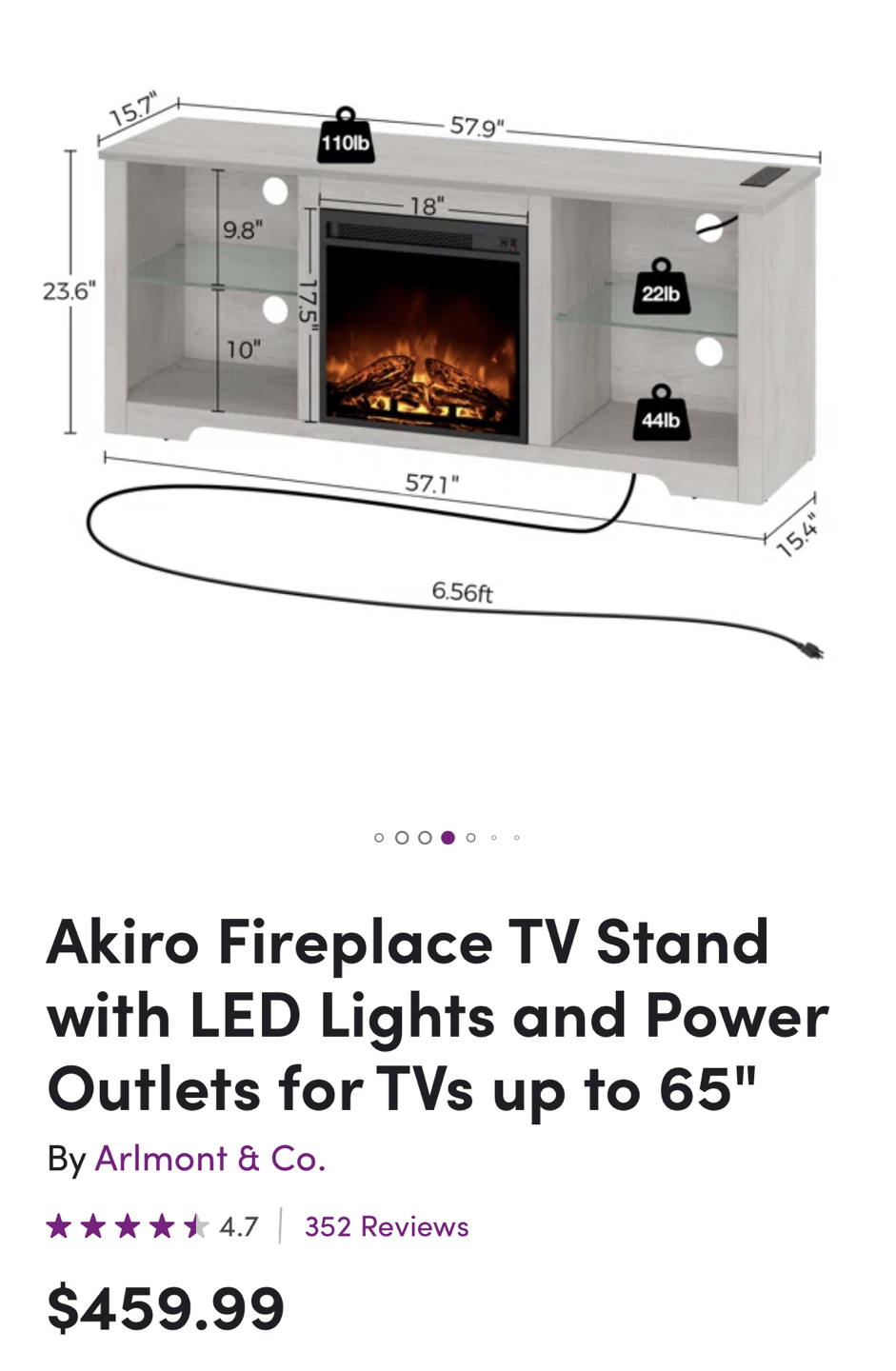 Wayfair Fireplace Tv stand - photo 2