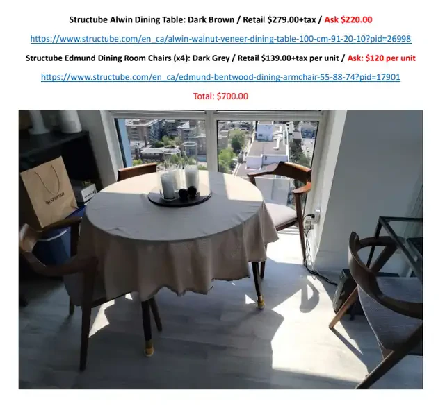 MOVING SALE: Structube Edmund Dining Chair (2 left) thumbnail