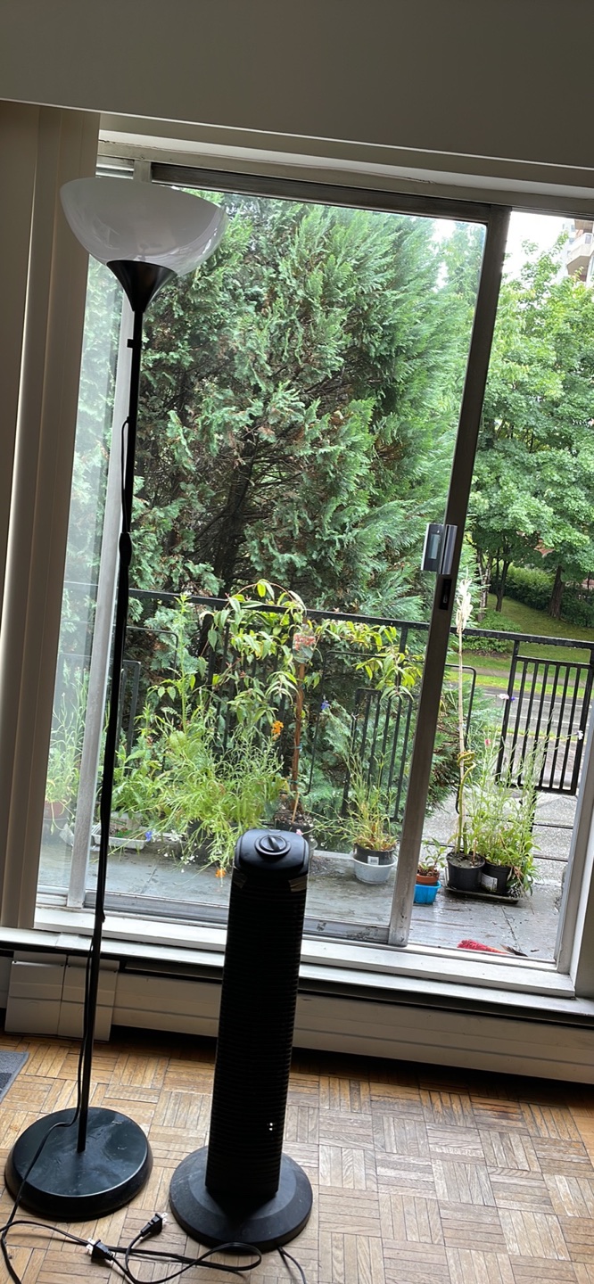 Ikea lamp and tower fan