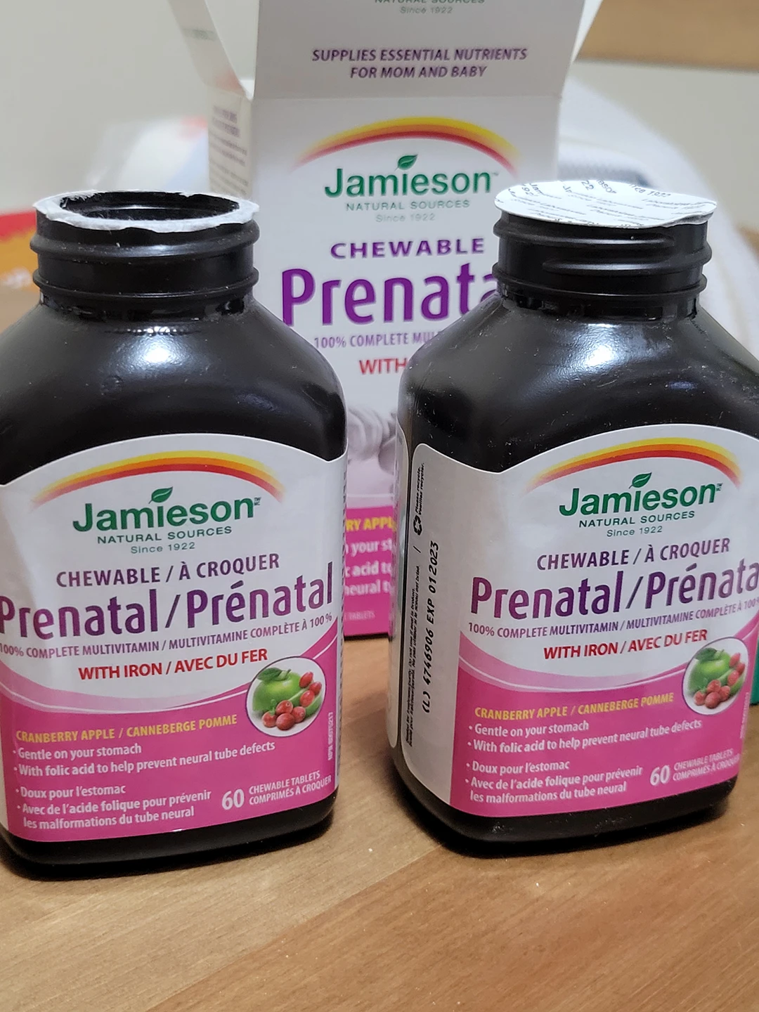 2 Bottles of Expired 2023 Prenatal Vitamins thumbnail