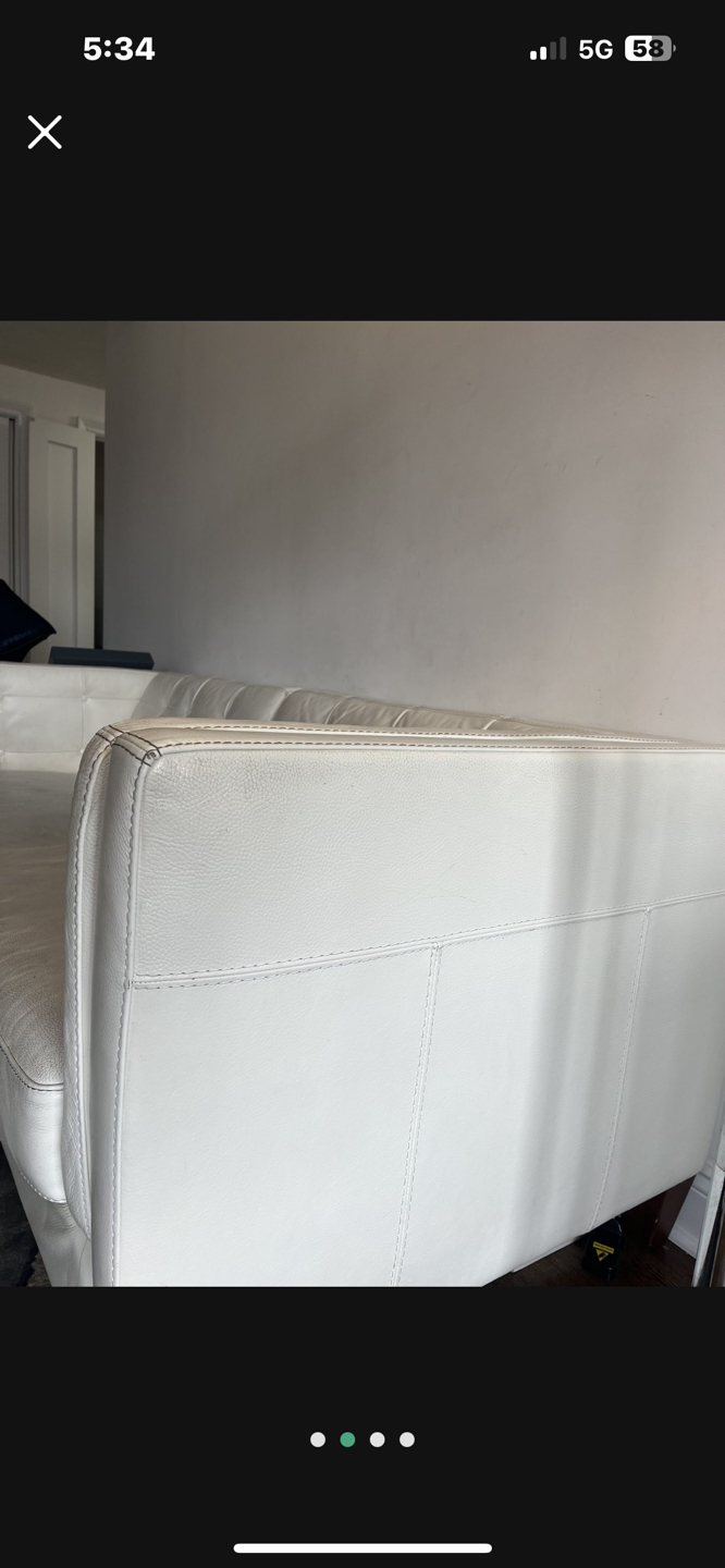 White leather couch - photo 2