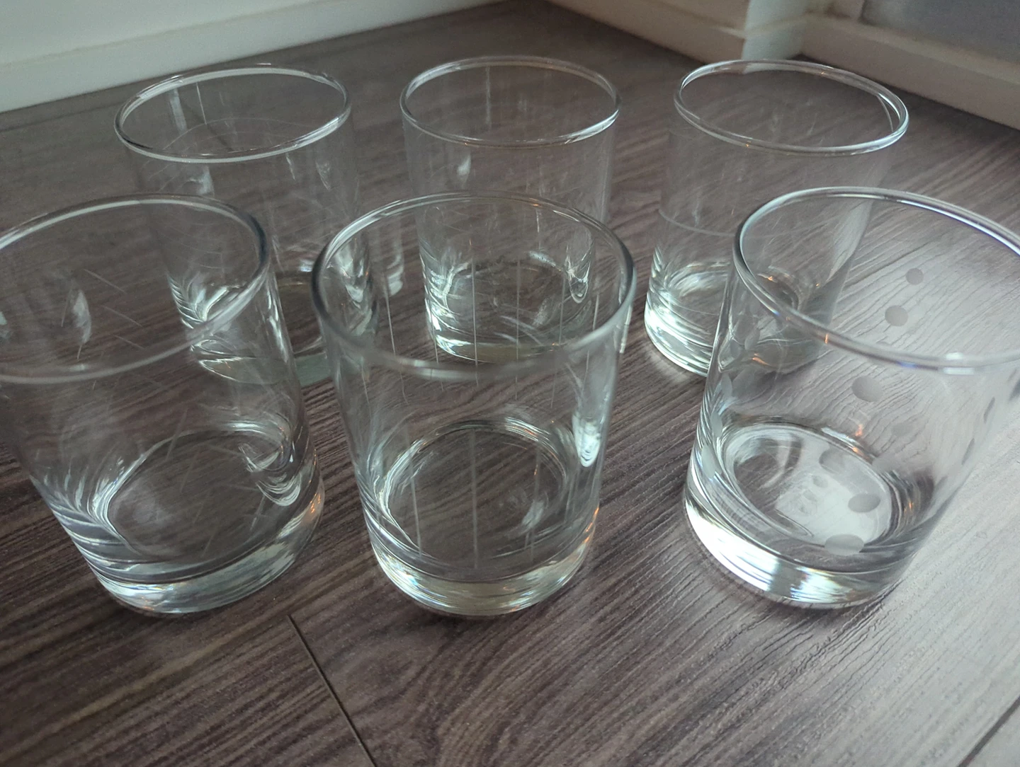 6x glasses, various etched designs thumbnail