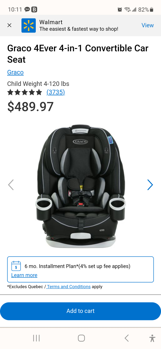 Graco 4ever 4 in 1 convertible car seat