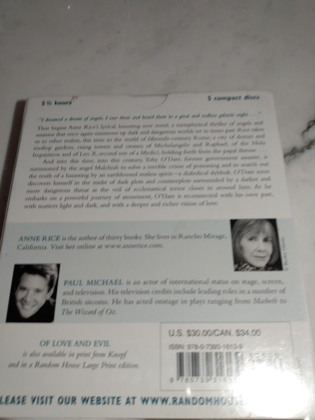 Anne Rice CD " OF LOVE AND EVIL " image indicator(2)