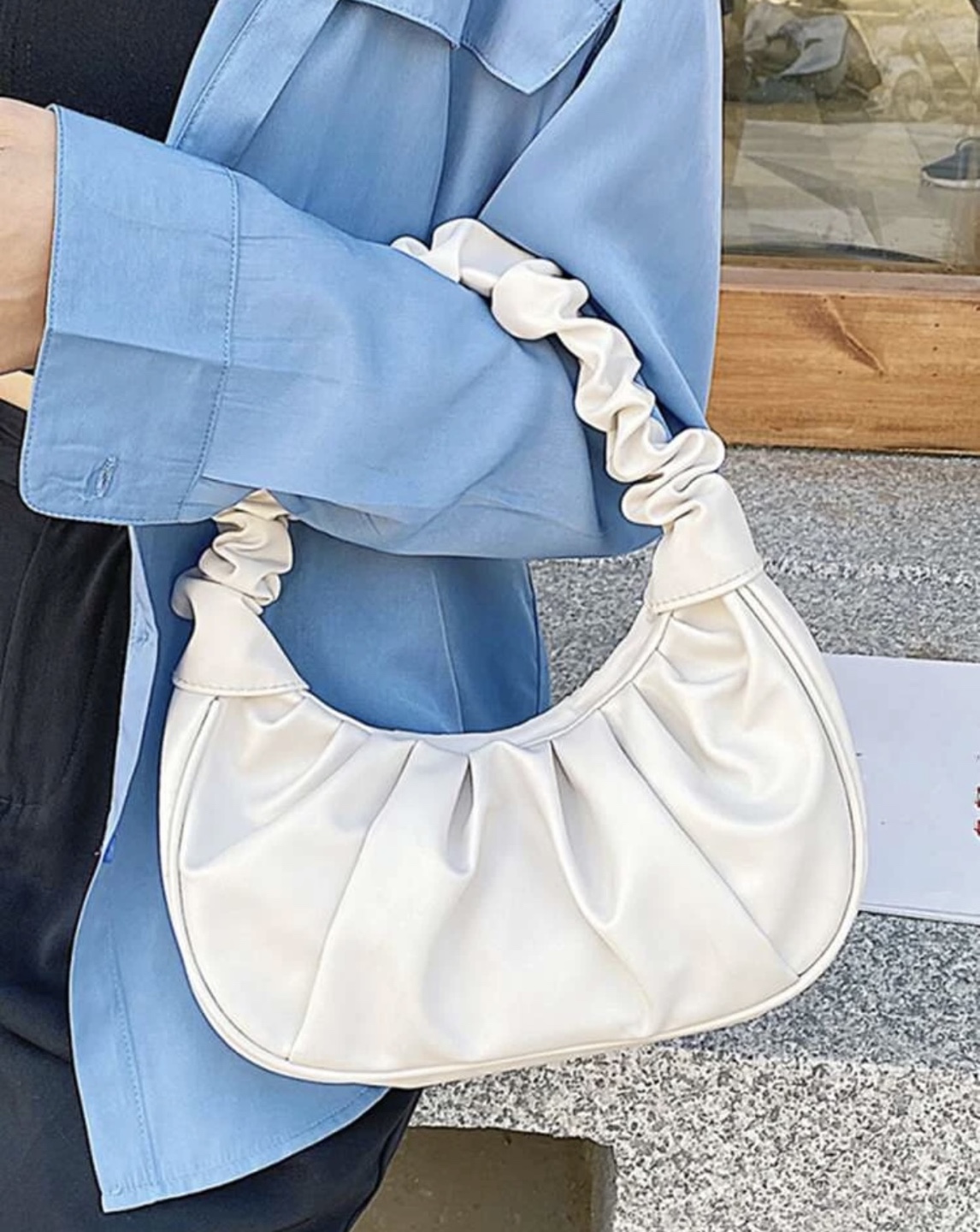 New ruched shoulder bag