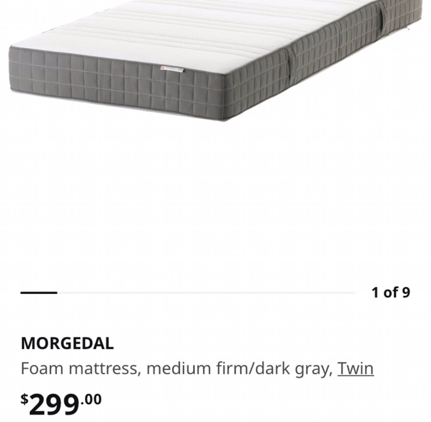 Ikea form twin mattress(cover, protector all included)