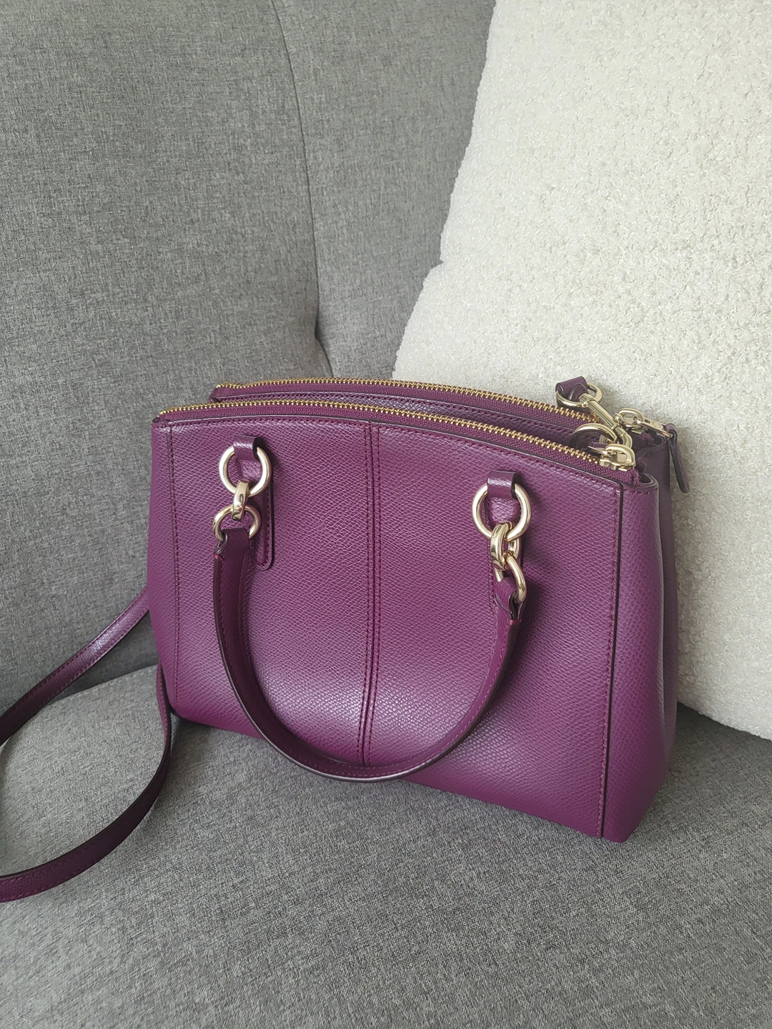 Coach Dual Zipper Purple Handbag image indicator(2)