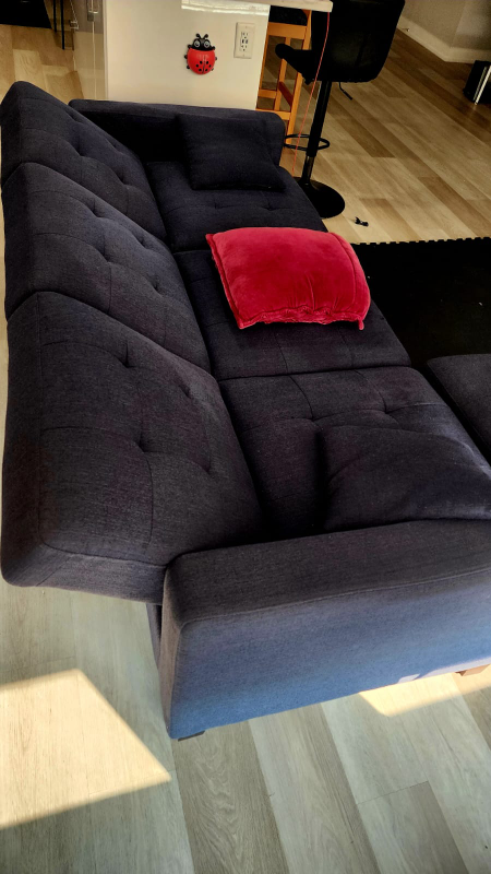 sectional sofa with ottoman in denim blue - photo 4