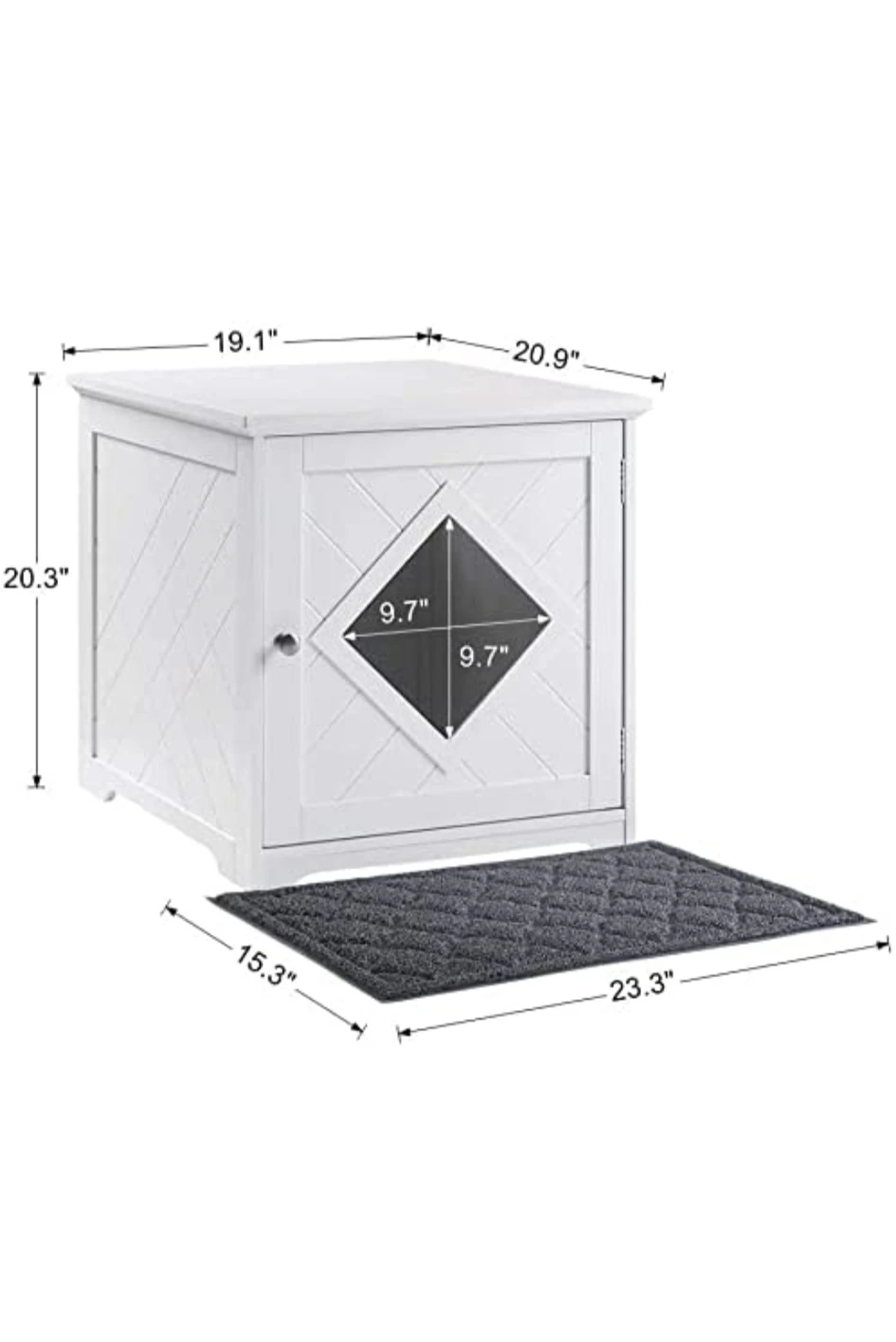 unipaws Cat Litter Box Enclosure with Mat - Unboxed - photo 5