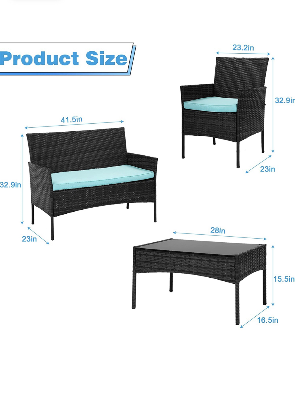 Unopened 4 piece patio furniture set - photo 2