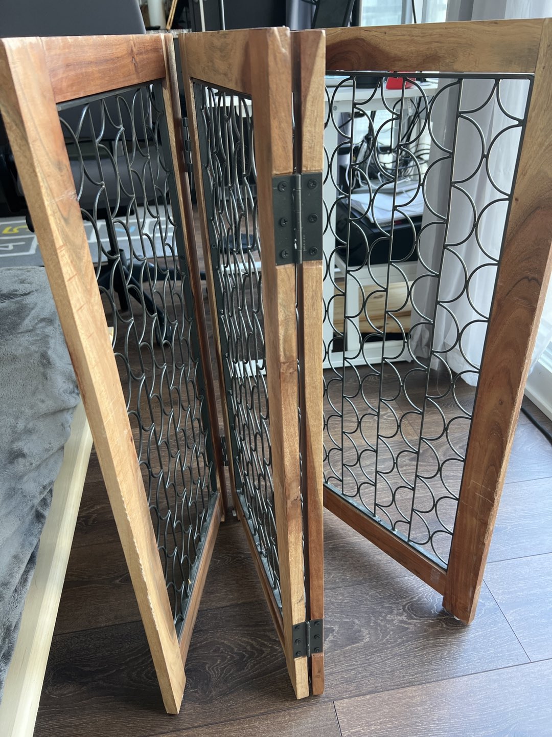 PETMAKER Foldable, Free-Standing Wooden Pet Gate