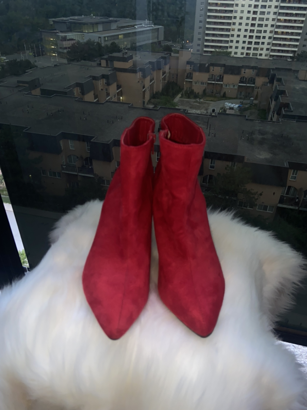 Women’s Red Suede Ankle Heel Boots👠⭐️ image indicator(7)