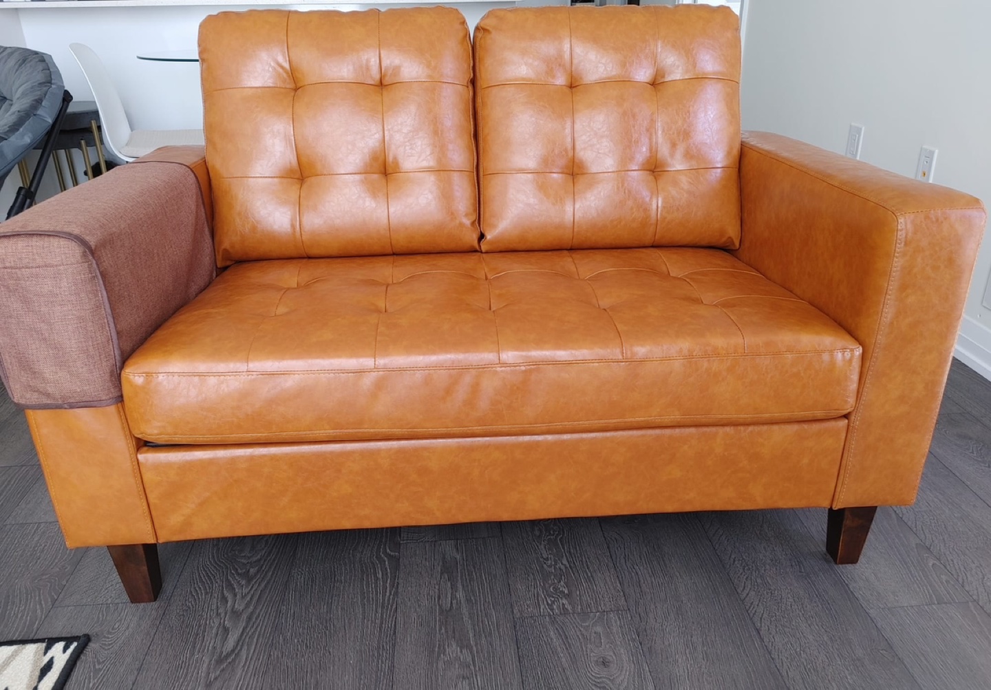 76” love seat leather sofa