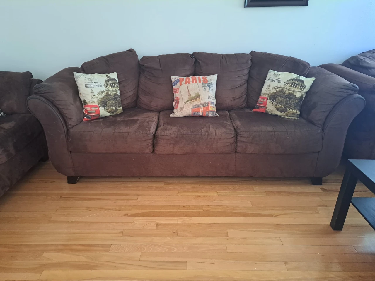 Leon's Suede leather sofas for sale