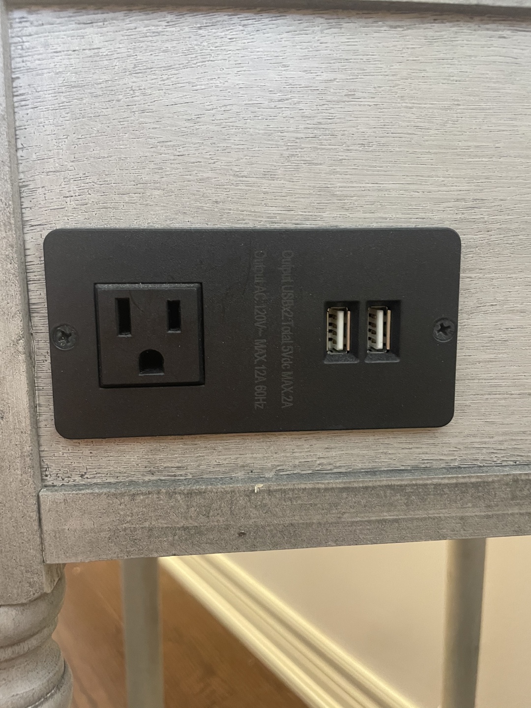 Side table w/ charging ports - photo 3