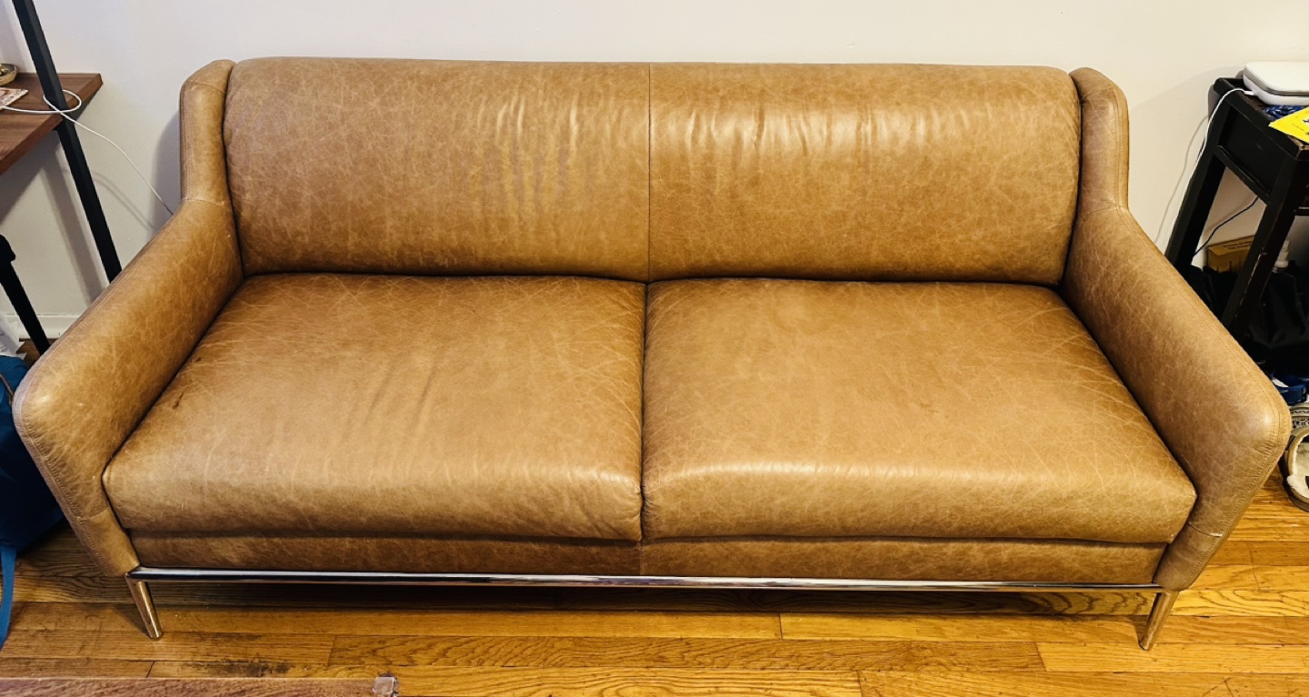 CB2 Leather Couch in Brown