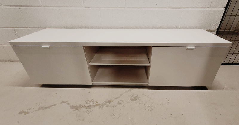 BYÅS
TV bench, high gloss white - photo 5