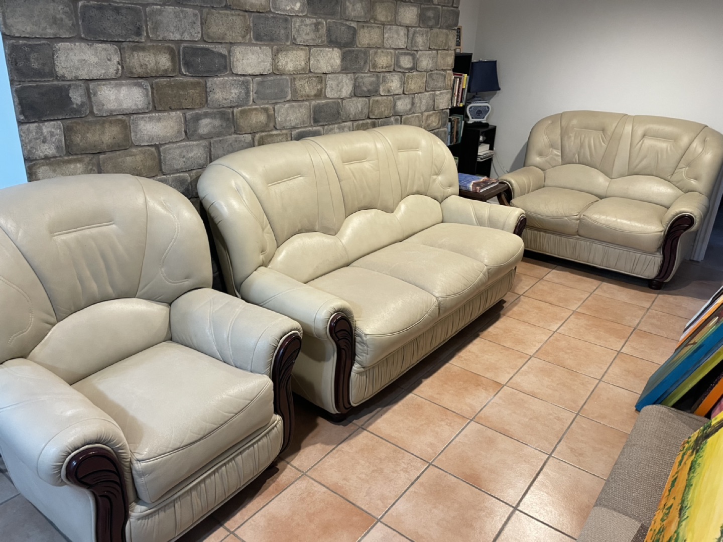 Leather Couches Set (3 piece)