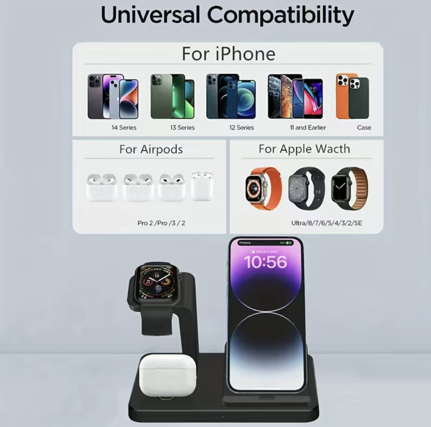 3 In 1 Wireless Charger Stand Dock For apple - photo 3