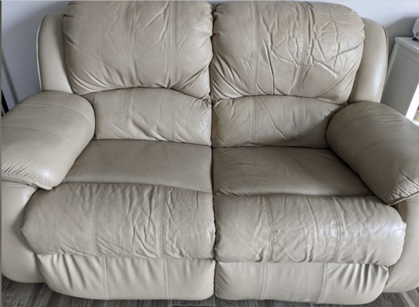 #freecycle Two seater leather recliner with cover