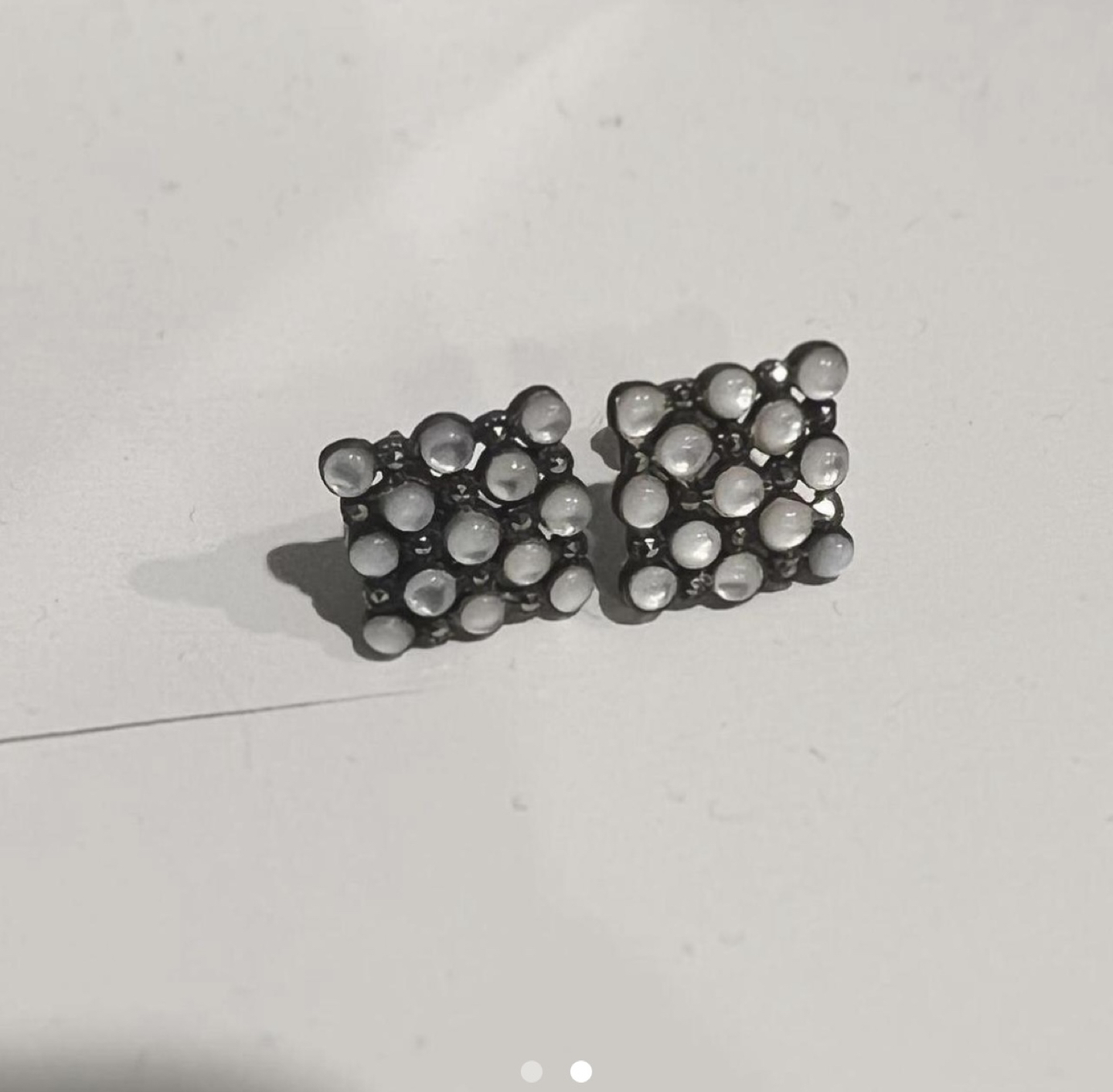 Vintage Sterling Silver/ crystal stud earrings thumbnail