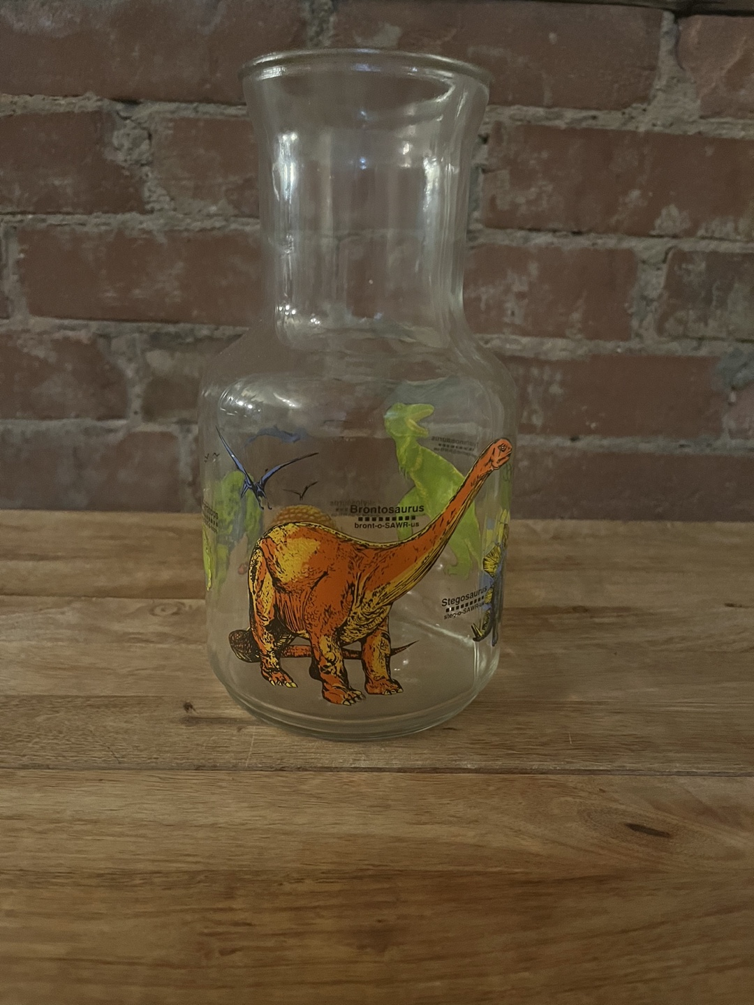 Vintage 1980s Dinosaur Glass Juice Container/Carafe thumbnail
