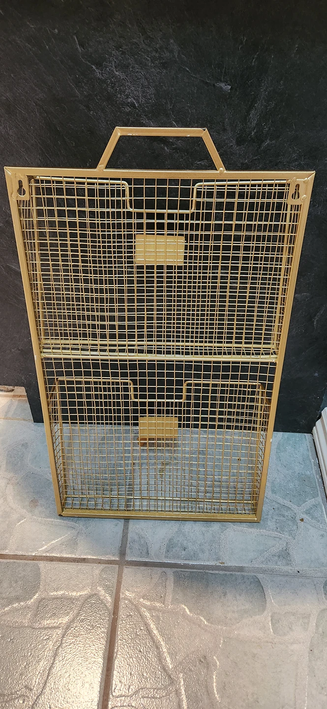 gold metal mesh hanging document folder filing wall - photo 2